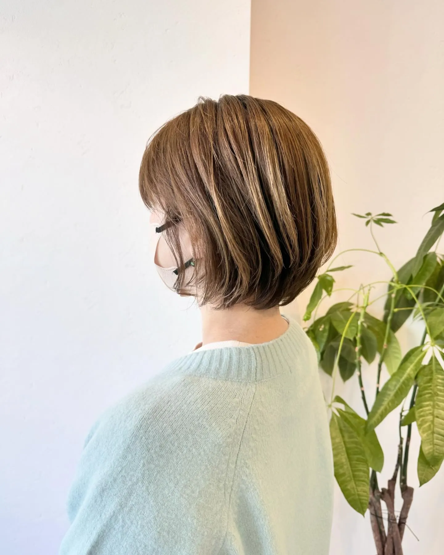 能見台美容室✂︎シースルーショート×マットベージュ　